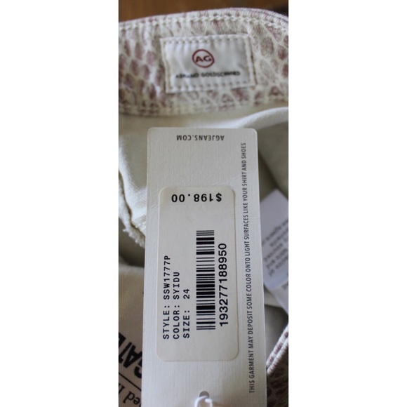 AG NWT Farrah Skinny Ankle Silk Python Ivory Dust Hued 24 00 - Picture 13 of 15